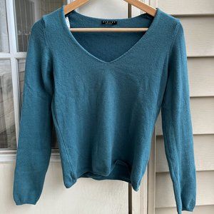 Sisley Blue V-neck Wool Sweater